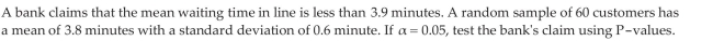 Test Hypotheses about a Population Mean with Known Using P-values