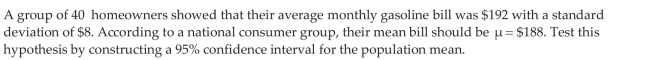 Test Hypotheses about a Population Mean with Known Using Confidence Intervals