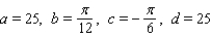 <strong>Scientists sometimes use the formula to simulate temperature variations during the day, with time t in hours, temperature f ( t ) in , and t=0 corresponding to midnight. Assume that f ( t ) is decreasing at midnight. Determine values of a, b, c, and d that fit the information: the high temperature is 19 , and the low temperature of -19 occurs at 4 A.M.</strong> A) B) C) D) E)