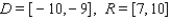 <strong>Let y = f (x) be a function with domain D = [ -10, -9 ] and range R = [ -10, -7 ]. Find the domain D and range R for the function  </strong> A)   B)   C)   D)   E)   <div style=padding-top: 35px> 