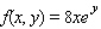 Evaluate the double integral   for the given function f(x, y)  and the region R.   ; R is bounded by x = 0, x = 1, y = 0 and y = x. A)  4 B)  2e C)  - 2 D)  - 4