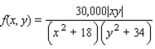 The population density of a certain city is given by the function   where the origin (0, 0)  gives the location of the government center. Find the population inside the rectangular area described by   A)    B)    C)    D)   