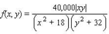 The population density of a certain city is given by the function   where the origin (0, 0) gives the location of the government center. Find the population inside the rectangular area described by  