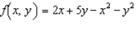 Maximize the function   subject to the constraints   . A)  Max. of   at   B)  Max. of -2 at   C)  Max. of   at   D)  Max. of   at   E)  Max. of 6 at  