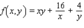 Find the critical point(s)  of the function. Then use the second derivative test to classify the nature of each point, if possible. Finally, determine the relative extrema of the function.   A)  (4, 1)  is the critical point, the function has neither a relative maximum nor a relative minimum at this point B)  (4, 1)  is the critical point, it is impossible to determine the relative extrema of the function C)  (4, 1)  is the point of maximum, 12 is the relative maximum D)  (4, 1)  is the point of minimum, 12 is the relative minimum E)  no critical points