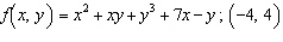 Evaluate the first partial derivatives of the following function at the given point.   A)      B)      C)      D)      E)     