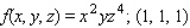 Evaluate the first partial derivatives of the function at the given point.   A)        B)        C)        D)       