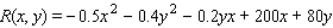 The total weekly revenue (in dollars)  of Country Workshop associated with manufacturing and selling their rolltop desks is given by the function   where x denotes the number of finished units and y denotes the number of unfinished units manufactured and sold each week. Compute   and   when x = 200 and y = 180. Interpret your results. A)  $36/unit; $24/unit The weekly revenue increases by $36/unit for each additional finished desk produced (beyond 200)  when the level of production of unfinished desks remains fixed at 180; the revenue increases by $24/unit when each additional unfinished desk (beyond 180)  is produced and the level of production of finished desks remains fixed at 200. B)  - $380/unit; - $20/unit The weekly revenue decreases by $380/unit for each additional finished desk produced (beyond 200)  when the level of production of unfinished desks remains fixed at 180; the revenue decreases by $20/unit when each additional unfinished desk (beyond 180)  is produced and the level of production of finished desks remains fixed at 200. C)  $36/unit; - $24/unit The weekly revenue increases by $36/unit for each additional finished desk produced (beyond 200)  when the level of production of unfinished desks remains fixed at 180; the revenue decreases by $24/unit when each additional unfinished desk (beyond 180)  is produced and the level of production of finished desks remains fixed at 200. D)  $24/unit; $36/unit The weekly revenue increases by $36/unit for each additional finished desk produced (beyond 200)  when the level of production of unfinished desks remains fixed at 180; the revenue decreases by $24/unit when each additional unfinished desk (beyond 180)  is produced and the level of production of finished desks remains fixed at 200.