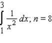 Find a bound on the error in approximating the given definite integral using the trapezoidal rule with n intervals.   If necessary, round the answer to seven decimal places. Find a bound on the error in approximating the given definite integral using the Simpson's rule with n intervals.   If necessary, round the answer to seven decimal places.