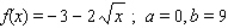 Sketch the graph and find the area of the region bounded below by the graph of the given function and above by the x-axis from x = a to x = b.   A)      B)      C)      D)     