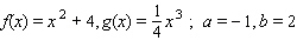 <strong>Sketch the graphs of the functions f and g and find the area of the region enclosed by these graphs and the vertical lines x = a and x = b. </strong> A) B) C) D)