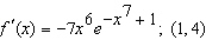 Find the function f given that the slope of the tangent line to the graph of f at any point (x, f (x) )  is f<sup> </sup>'(x)  and that the graph of f passes through the given point.   A)    B)    C)    D)    E)   