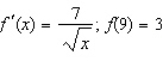 Find f(x)  by solving the initial value problem.   A)    B)    C)    D)    E)   