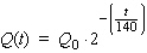 The radioactive element polonium decays according to the law   where   is the initial amount and the time t is measured in days. If the amount of polonium left after 560 days is 40 mg, what was the initial amount present? A)  The initial amount was 642 mg B)  The initial amount was 640 mg C)  The initial amount was 635 mg D)  The initial amount was 629 mg