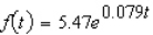 According to data obtained from the CBO, the total federal debt (in trillions of dollars)  from 2001 through 2006 is given by     where t is measured in years, with   corresponding to 2001. What was the total federal debt in 2004? Round answer to three decimal places. A)    B)    C)    D)    E)   