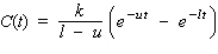 <strong>The concentration of a drug in grams/cubic centimeter (g/cm3) t minutes after it has been injected into the bloodstream is given by where u, l, and k are positive constants, with l > u. At what time is the concentration of the drug the greatest? What will be the concentration of the drug in the long run?</strong> A) B) C) D)