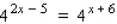 Solve the equation for x.     __________