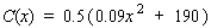 Suppose the total cost function for manufacturing a certain product is   dollars, where x represents the number of units produced. Find the level of production that will minimize the average cost. Round the answer to the nearest integer. A)  46 units B)  50 units C)  40 units D)  44 units