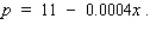 A manufacturer of tennis rackets finds that the total cost C(x) (in dollars) of manufacturing x rackets/day is given by   Each racket can be sold at a price of p dollars, where p is related to x by the demand equation   If all rackets that are manufactured can be sold, find the daily level of production that will yield a maximum profit for the manufacturer. __________ rackets/day