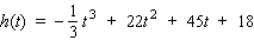 The height (in feet)  attained by a rocket t sec into flight is given by the function   . When is the rocket rising and when is it descending? A)  The rocket is rising on the interval (0,17)  and it is descending on the interval (17, t)  where t is some positive number more than 17. B)  The rocket is rising on the interval (0,58)  and it is descending on the interval (58, t)  where t is some positive number more than 58. C)  The rocket is rising on the interval (0,21)  and it is descending on the interval (21, t)  where t is some positive number more than 21. D)  The rocket is rising on the interval (0,45)  and it is descending on the interval (45, t)  where t is some positive number more than 45.