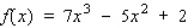 Find the first and second derivatives of the function.  