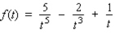 Find the derivative of the function f by using the rules of differentiation.  