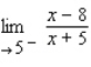Find the one-sided limit, if it exists. If it does not, answer none.  