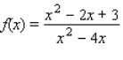 Determine all values of x at which the function is discontinuous.     __________