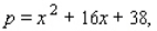 For the supply equation   where x is the quantity supplied in units of a thousand and p is the unit price in dollars, determine the price at which the supplier will make 3 units of the commodity available in the market. A)  p = $57 B)  p = $89 C)  p = $47 D)  p = $95 E)  p = $9