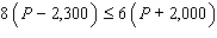 Find the maximum profit P (in dollars)  given that   . A)  $ 15,650 B)  $ 7,600 C)  $ 15,200 D)  $ 16,100 E)  $ 22,800