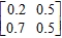 Determine whether the given matrix is stochastic.    A)  Yes B)  No 