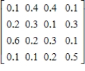 Determine whether the given matrix is stochastic. ​   ​ A)  Yes B)  No