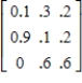 Determine whether the matrix is regular. ​   ​  A)  Regular B)  Not regular 