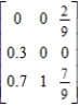 Determine whether the matrix is regular. ​   ​  A)  Not regular B)  Regular 