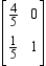 Determine whether the given matrix is an absorbing stochastic matrix. ​  