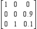 Determine whether the given matrix is an absorbing stochastic matrix. ​  