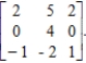 Consider the two-person, zero-sum matrix, strictly determined game. ​   ​ Find the value of the game. ​ A)  2 B)  5 C)  1 D)  0 E)  4