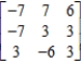 The payoff matrix for a game is ​   . ​ Find the expected payoff to the row player if   uses the maximin strategy 50% of the time and chooses each of the other two rows 25% of the time, while   uses the minimax strategy 60% of the time and chooses each of the other columns 20% of the time. ​ A)    B)    C)    D)    E)   