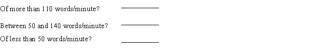 On the average, a student takes 100 words/minute midway through an advanced court reporting course at the American Institute of Court Reporting. Assuming that the dictation speeds of the students are normally distributed and that the standard deviation is 20 words/minute, what is the probability that a student randomly selected from the course can take dictation at a speed. Round your answers to four decimal places, if necessary.  