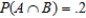 Let A and B be events in a sample space S such that   ,   , and   . Find:   . ​ A)    B)    C)    D)   
