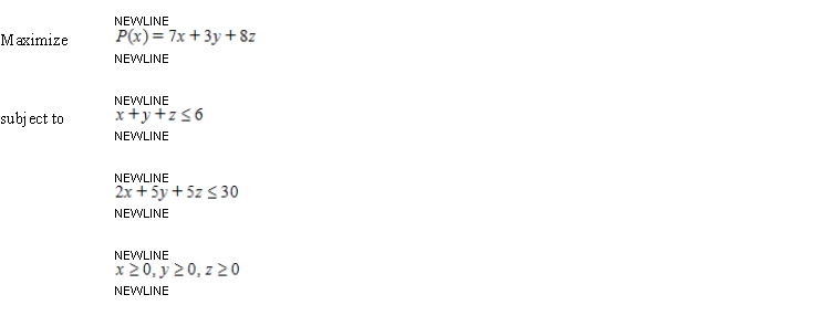 Solve the linear programming problem by the simplex method.     ​  