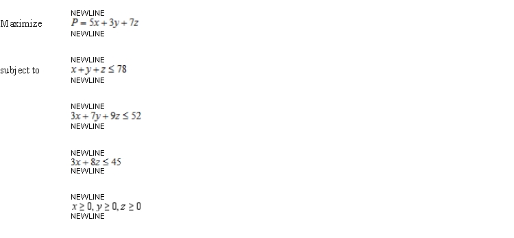 Solve the linear programming problem by the simplex method.     ​  