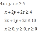 Rewrite the linear programming problem as a maximization problem with constraints involving inequalities of the form   (with the exception of the inequalities   ,   , and   ) . Minimize     subject to   A)  Maximize   subject to   B)  Maximize   subject to   C)  Maximize   subject to   D)  Maximize   subject to   E)  Maximize   subject to  