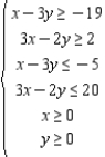 Determine graphically the solution set for the system of inequalities.   A)    B)    C)    D)    E)   
