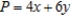 Solve the linear programming problem by the method of corners. Maximize   subject to           A)  x = 25, y = 5, P = 420 B)  x = 15, y = 17.5, P = 165 C)  x = 0, y = 25, P = 150 D)  x = 0, y = 17.5, P = 130