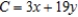 Solve the linear programming problem by the method of corners.    x = __________; y = __________; C = __________