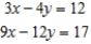 <strong>Solve the linear system of equations </strong> A) Unique solution: B) Unique solution: C) Infinitely many solutions; D) No solution