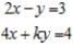 Determine the value of k for which the system of linear equations has no solution. ​   ​ A)    B)    C)    D)    E)   
