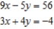 Solve the linear system of equations ​   ​ A)  Unique solution:   B)  Unique solution:   C)  Infinitely many solutions;   D)  No solution