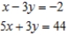 Solve the linear system of equations. If the system is inconsistent, indicate this.  